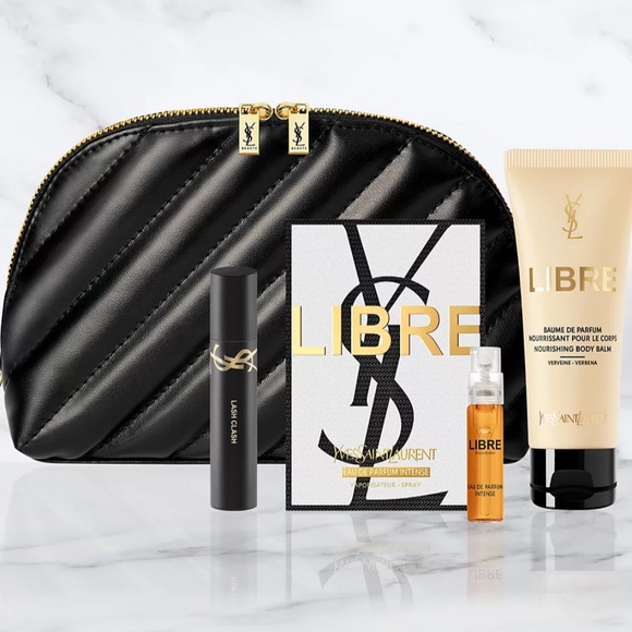 YSL Set of 4 Black Pouch/mascara/Body Balm - Picture 1 of 1